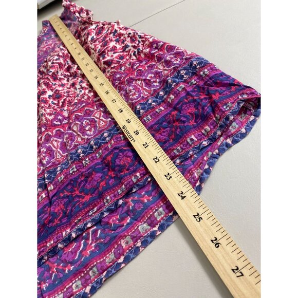 Lucky Brand Womens Ruffle Sleeve Floral Boho Top size Medium Modal Peasant - Picture 6 of 13